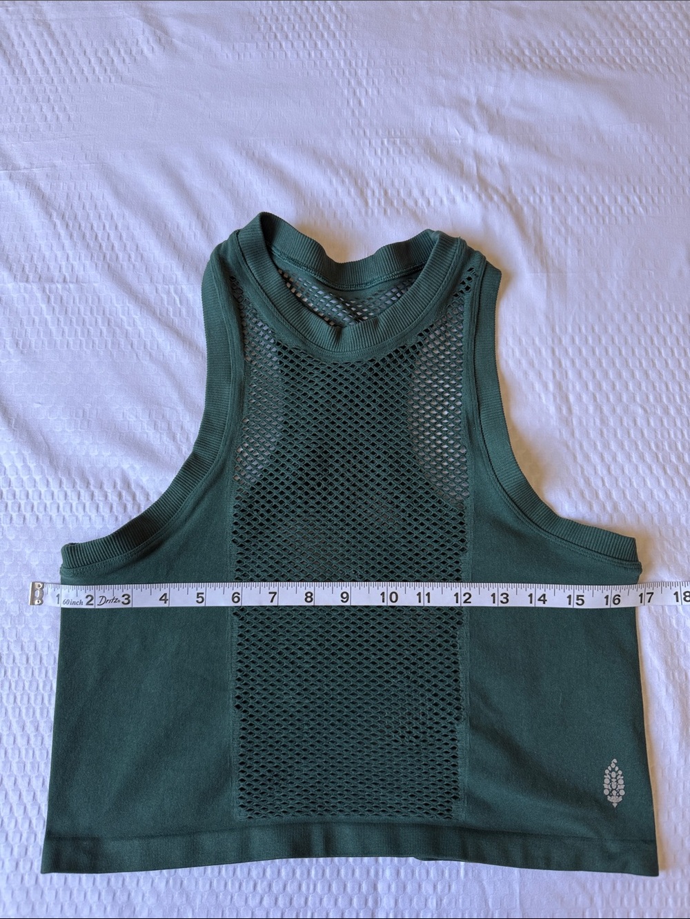 Free People Teal Mesh-Detail Cropped Tank - Picture 4 of 10